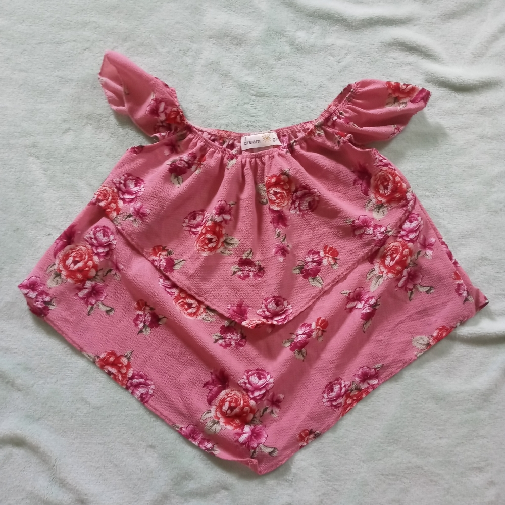 Girl Pink Flower Blouse